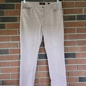 Lucky Brand Jeans Womens 12 Pink Denim Lolita Skinny Mid Rise Frayed 31 Inch